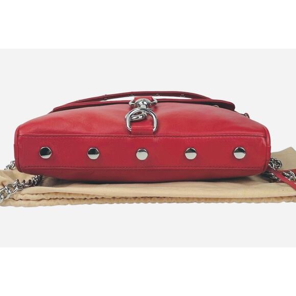 Rebecca Minkoff MAC Large Crossbody Bag Red Silver Tone Studs Chain Dust Bag NWT - Picture 3 of 11